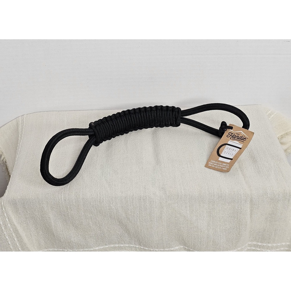 The Handie Handle for Tumblers, Plastic Mugs, Bottles Black Paracord NEW